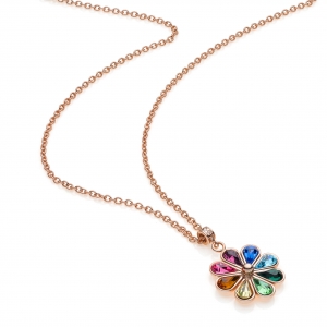 Silver necklace with crystals